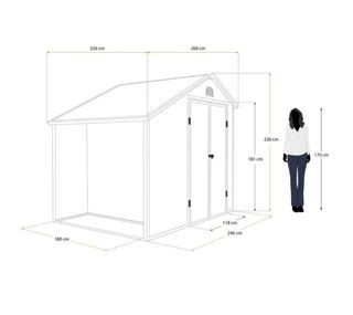 Caseta jardín resina con leñero 5 m2