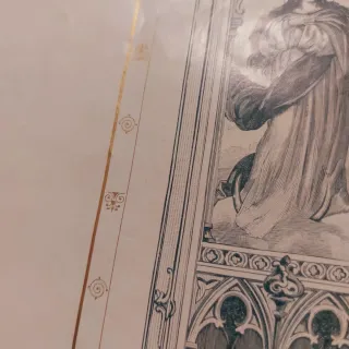 Lámina antigua Primera Comunión S.XIX