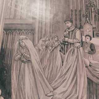 Lámina antigua Primera Comunión S.XIX