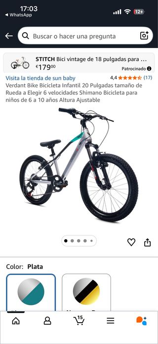 Bicicleta Infantil 20 Pulgadas