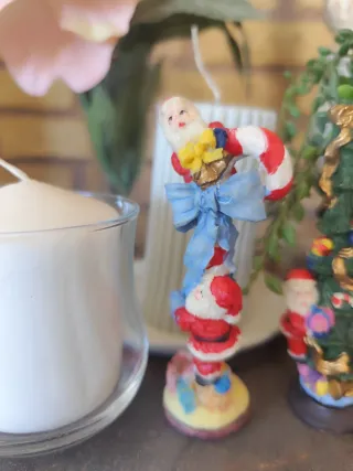 3 Figuras Navideñas Resina Papá Noel