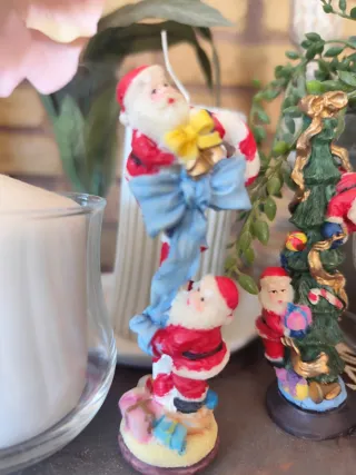 3 Figuras Navideñas Resina Papá Noel