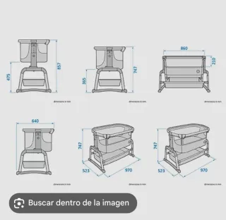 Mini Cuna Bebé Gris y Madera