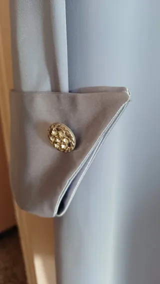 Conjunto vestido y guardapolvo azul