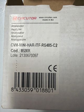 Analizador Circutor CVM-MINI-HAR-ITF-RS485-C2