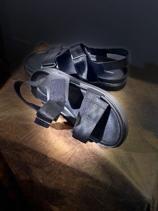 Sandalias de cuero negras talla 44