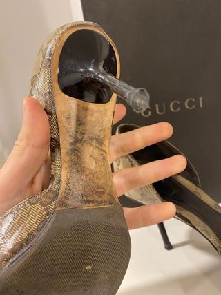 Gucci Beige Ebony Monogram Horsebit GG Supreme...