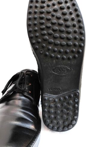 Tod's Lace-up Handmade Man Black Leather Shoes 44