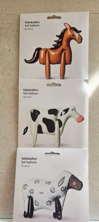 3 fantastici GONFIABILI animali: Mucca, Pecora, Cavallo