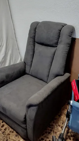 Sillón elevable tela gris, recoger en la playa de