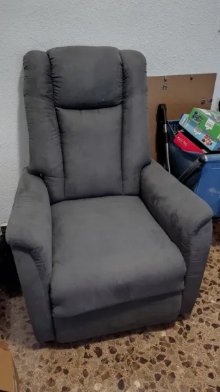 Sillón elevable tela gris, recoger en la playa de