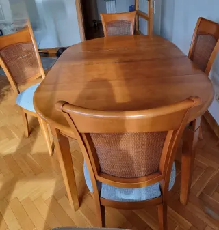 Mesa extensible madera maciza cerezo