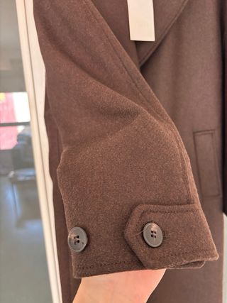 Abrigo largo lana marrón Zara