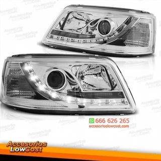 FAROS CON LUZ DIURNA LED PARA VW T5, 03-10, H1+H1