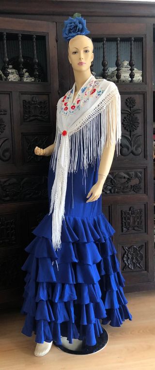 Traje Flamenca Raquel Talla 40 Azul