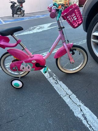 Bicicleta infantil rosa 14 B'TWIN
