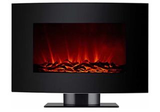 Chimenea Eléctrica Negra 2000W Cristal Templado