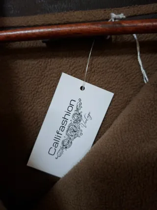 Abrigo vintage marrón y multicolor