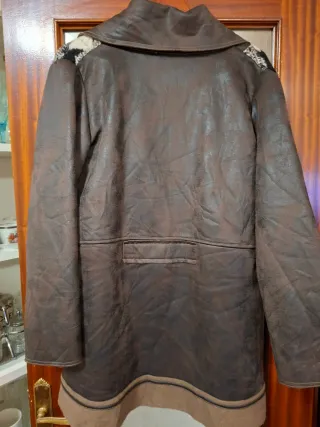 Abrigo vintage marrón y multicolor