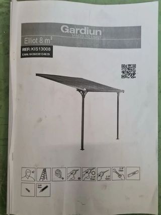 Marquesina de pared de aluminio 8 m2 Elliot