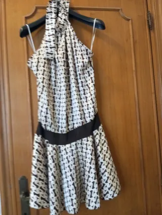 Vestito estivo fantasia marrone e bianco