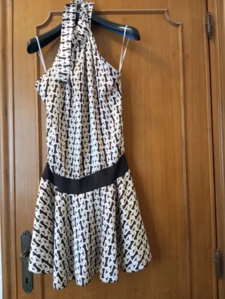 Vestito estivo fantasia marrone e bianco