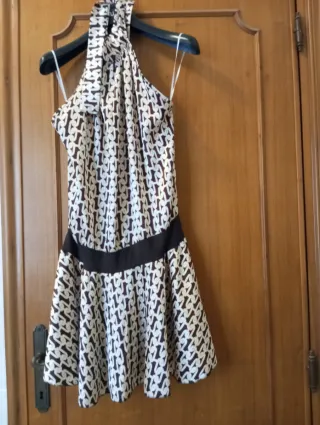 Vestito estivo fantasia marrone e bianco