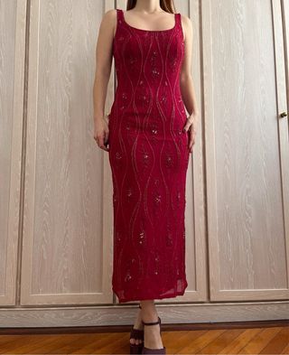 ️Vestido de fiesta bordado con pedrería