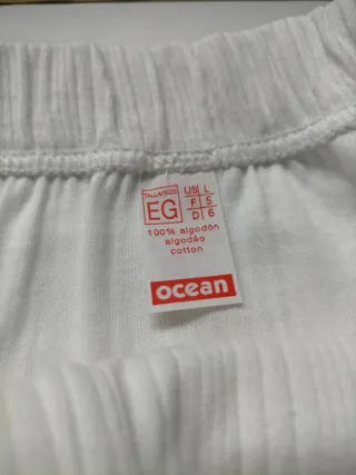 Slip Ocean Blanco Talla XL Algodón 100%