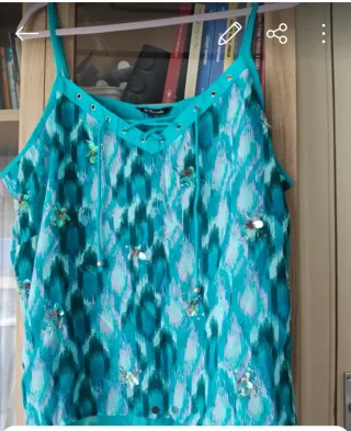 Top tirantes estampado con abalorios T48