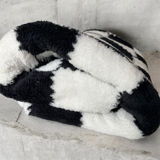 Copriletto a quadri bianco e nero molto morbido