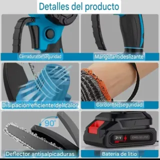 Motosierra Inalámbrica Recargable (2 Baterías)
