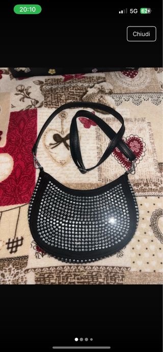 Borsa nera con strass