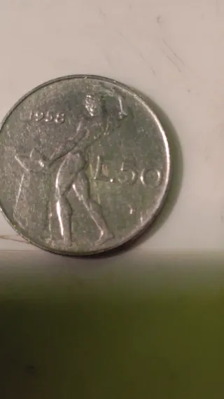 Moneta 50 Lire 1958 Rara