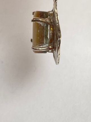 Pendente Vintage Prateado com Pedra Branca