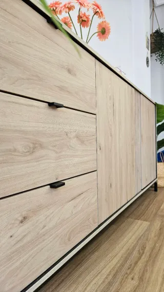 Mueble de salón/oficina madera y metal