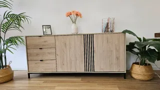 Mueble de salón/oficina madera y metal