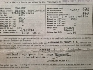 Talbot Ambulancia  1981