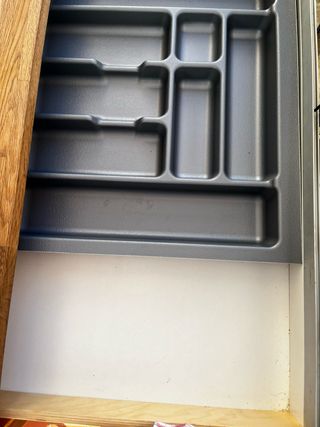 Isla de cocina 3 cajones madera y metal
