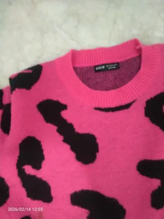 Jersey estampado leopardo rosa y negro T42