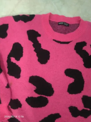 Jersey estampado leopardo rosa y negro T42