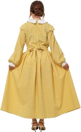 NUEVO! Vestido Vintage Amarillo victoriano M XIX