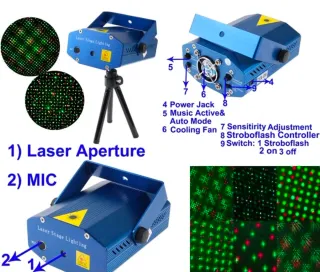 Proiettore Laser Disco Pub Party Sound