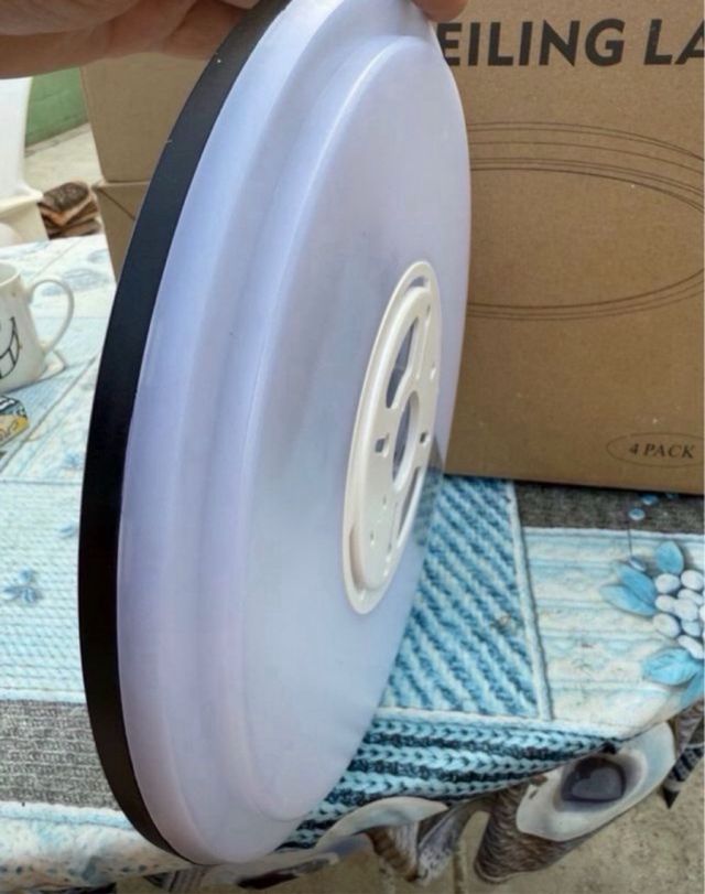 4 Plafones LED Redondos 24W 29cm con mando