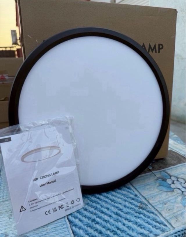 4 Plafones LED Redondos 24W 29cm con mando