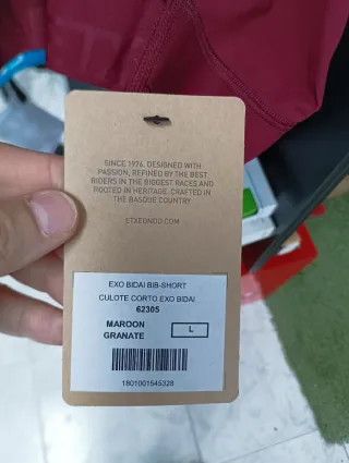 Culotte Ciclismo EXO BIDAI Talla L