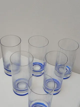 Bicchieri Murano vintage blu trasparenti