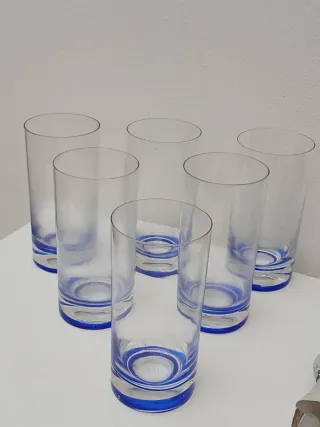 Bicchieri Murano vintage blu trasparenti