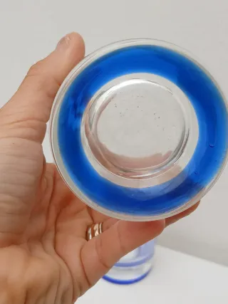 Bicchieri Murano vintage blu trasparenti