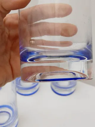 Bicchieri Murano vintage blu trasparenti